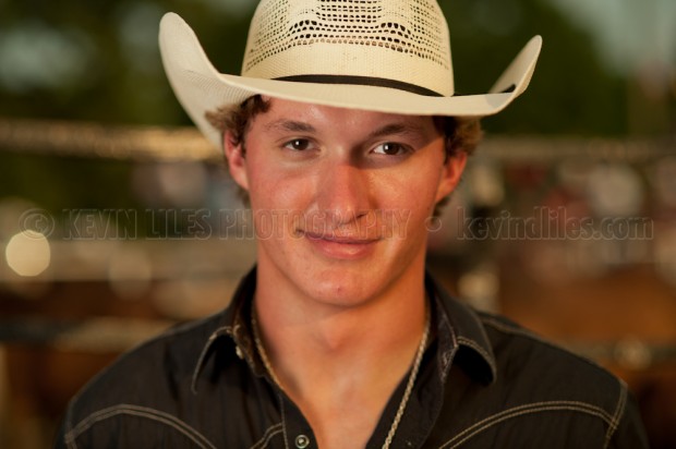 Portrait of Trey Moore, 19, of Summerville, Ga., at the Shady Dale Rodeo.